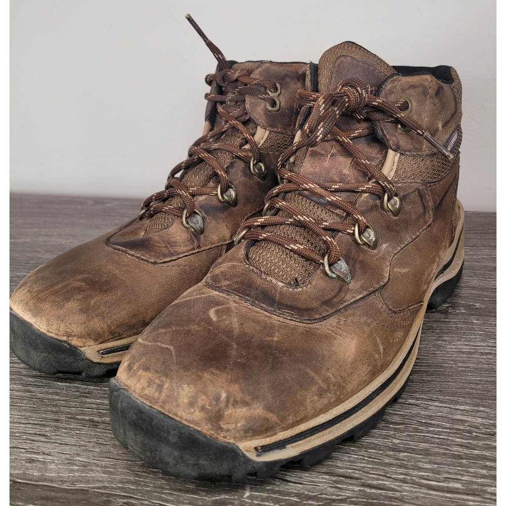Timberland Waterproof Hiking Boots Boys Size 6.5 US Brown Leather Ankle 66961